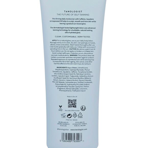 Tanologist Firming Gradual Tan Lotion Fair to Medium 250 ml / 8.45 fl oz SEALED - Picture 2 of 3
